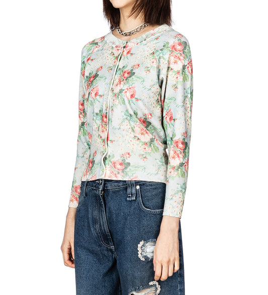 SHRUNKEN FLORAL KNIT CARDIGAN BABY BOUQUET