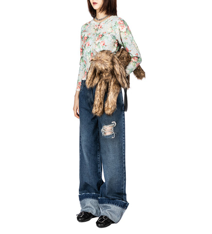 SHRUNKEN FLORAL KNIT CARDIGAN BABY BOUQUET