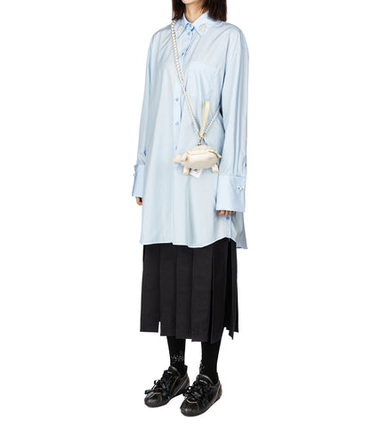 TORTOISE BAG W/PEARL CROSSBODY STRAP CREAM