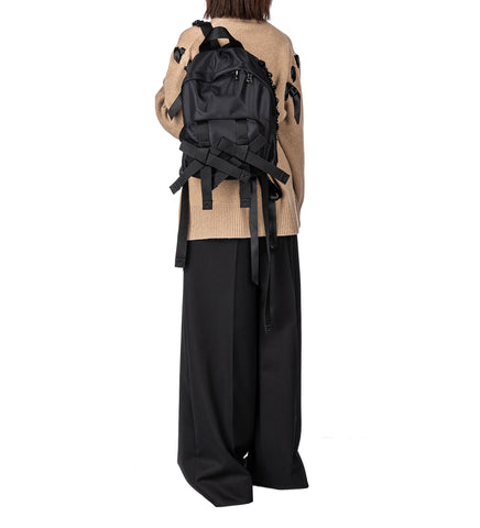 BOW FRONT BACKPACK W/EMB BLACK/JET