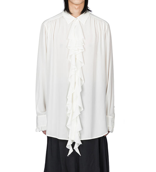 TEUNIS RUFFLE SHIRT NATURAL WHITE