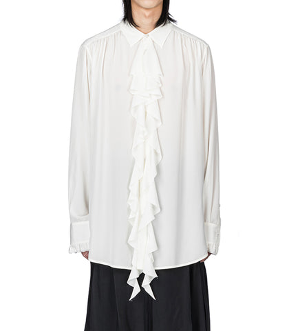 TEUNIS RUFFLE SHIRT NATURAL WHITE