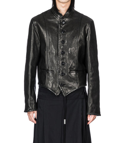 RIKUS COLLAR STAND CROPPED BLOUSON BLACK