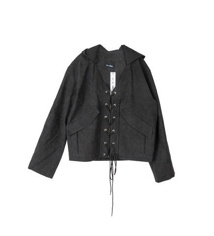 V NECK JACKET DARK GREY