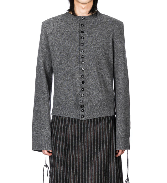 MANTEN FITTED CARDIGAN STEEL