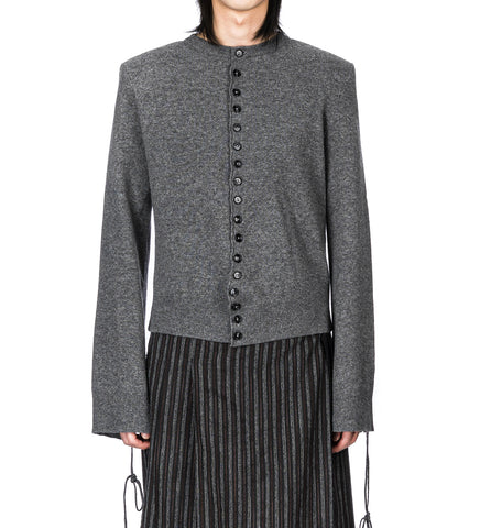 MANTEN FITTED CARDIGAN STEEL