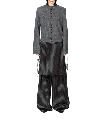 MARKE COMFORT LOUNGE PANTS WITH BELTED APRON BLACK/WHITE/CHERRY
