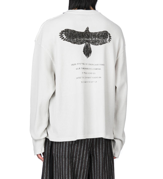 EMIL RELAX FIT LONG SLEEVE ETERNAL EAGLE PRINT BOXY T-SHIRT IVORY