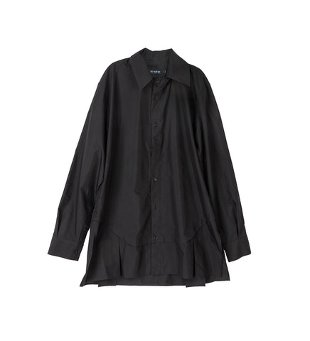 PLEATED DOUBLE SHIRT BLACK