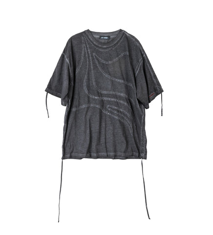 OVERSIZED T-SHIRT EMBROIDERY WASHED GREY