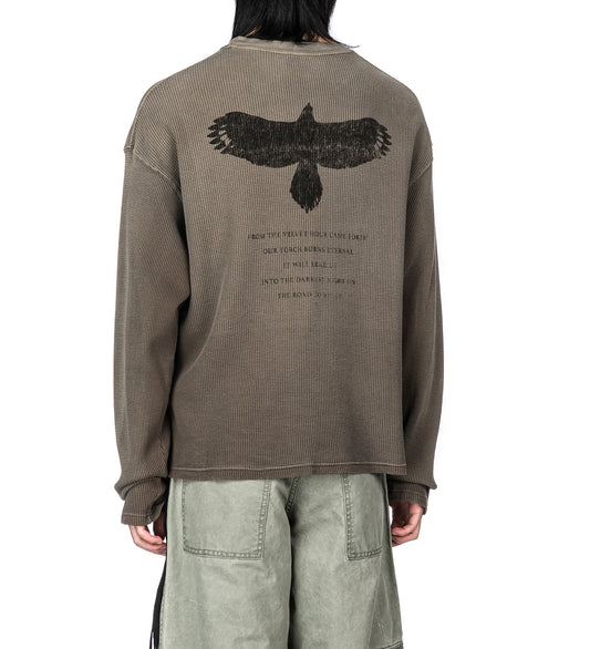 EMIL RELAX FIT LONG SLEEVE BOXY T-SHIRT ETERNAL EAGLE PRINT BEAVER