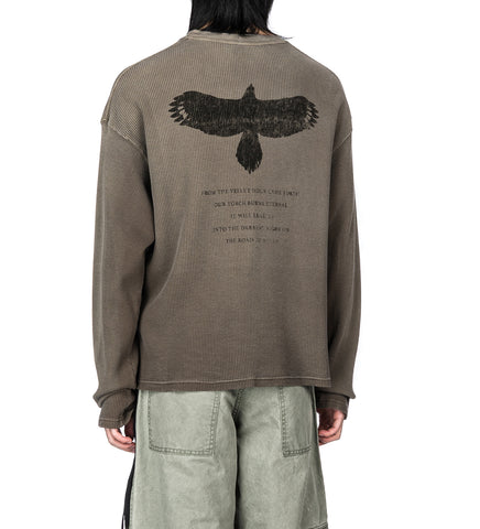 EMIL RELAX FIT LONG SLEEVE BOXY T-SHIRT ETERNAL EAGLE PRINT BEAVER