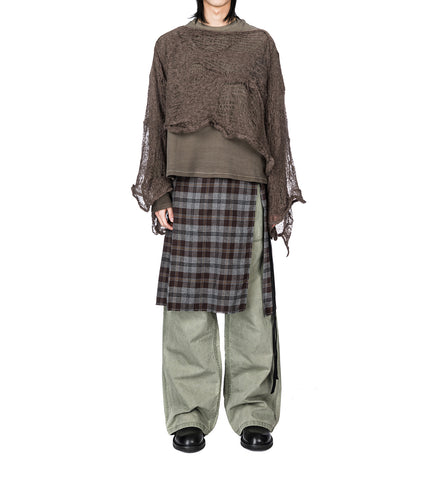 CILIA ASYMMETRIC OFF SHOULDER KNIT SWEATER BEAVER