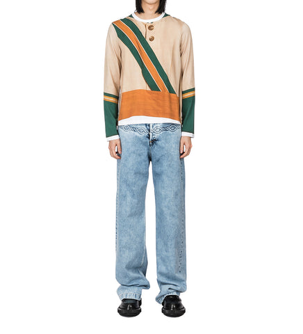 STEFAN COOKE CABLE CORDED JEANS WASHED BLUE