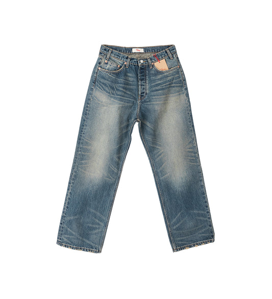 WIDE MED WASH DENIM MED INDIGO