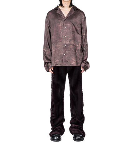 SOWENO LS BUTTONS PRINT BROWN