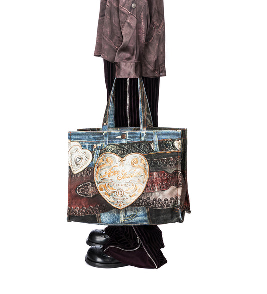 LOGO SHOPPER EW NEW TLO COWBOY HEART BUCKLE BLUE/BLACK