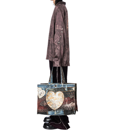 SOWENO LS BUTTONS PRINT BROWN