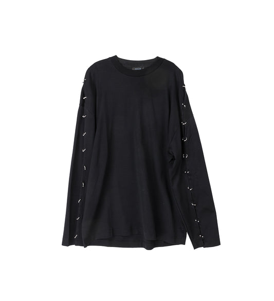 PIERCING LONG SLEEVE TEE SHIRT BLACK