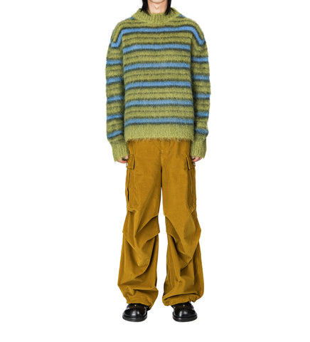 GREEN STRIPED MOHAIR SWEATER ACID