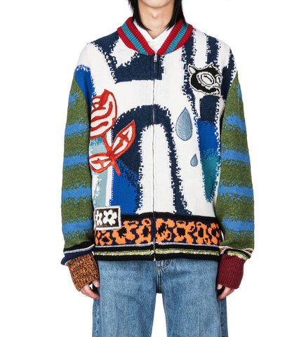 MULTICOLOUR WOOL CARDIGAN OCEAN