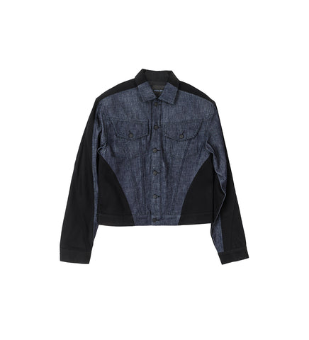 DENIM JACKET RAW BLUE/BLACK