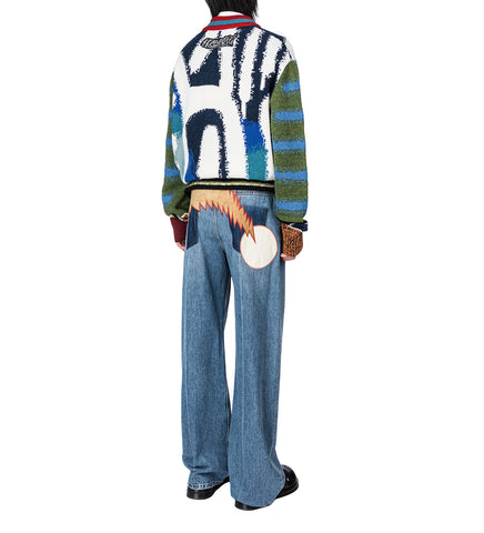 MULTICOLOUR WOOL CARDIGAN OCEAN