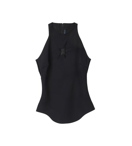 STAR SLEEVELESS TOP BLACK