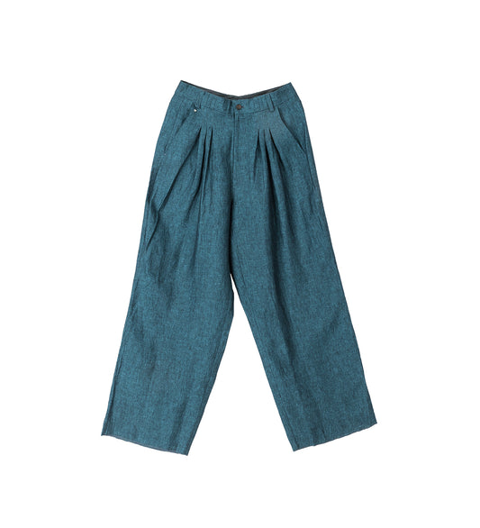 ULTRAWIDEPLEATED PETROL LINEN