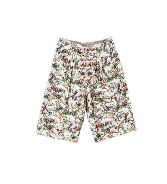 ULTRAWIDEPLEATED BERMUDA ANIMAL PRINT PIGS