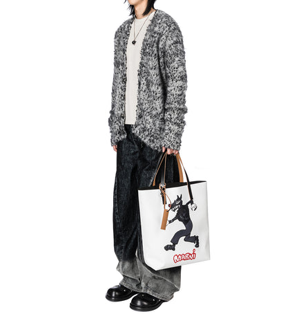 WOLF TOTE BAG BLACK/WHITE