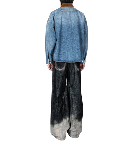 GARMENT DYED FLOCKED TROUSER BLACK MULTI