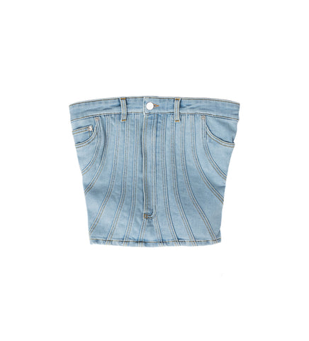 DENIM BUST TOP MEDIUM BLUE