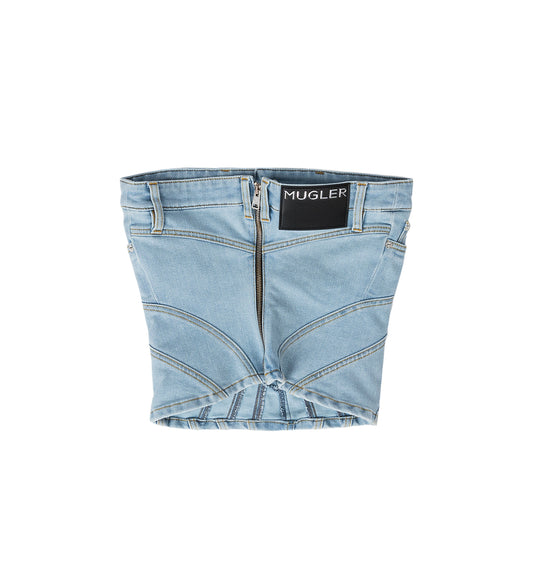 DENIM BUST TOP MEDIUM BLUE