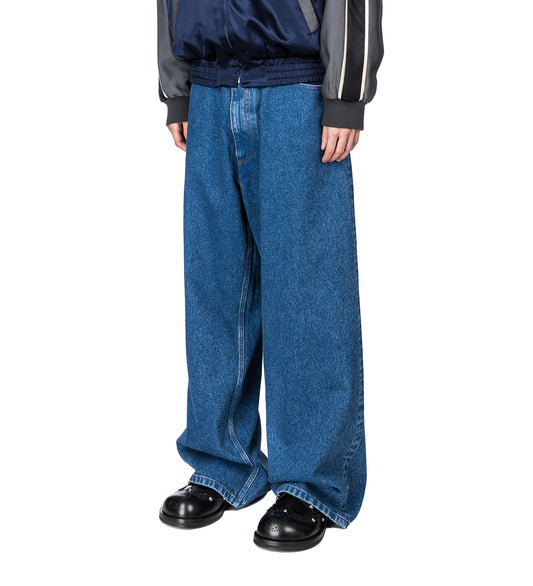 LOGO PATCH DENIM PANTS BLUE