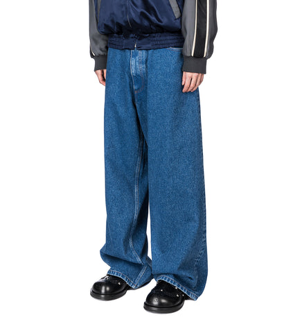 LOGO PATCH DENIM PANTS BLUE