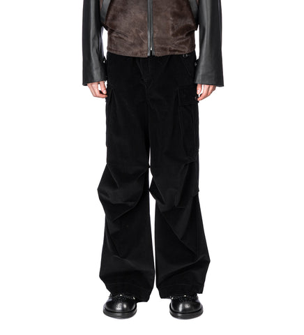 CORDUROY CARGO PANTS BLACK