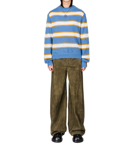 DEEP GREEN SUEDE TWISTED TROUSERS DEEPSAGE