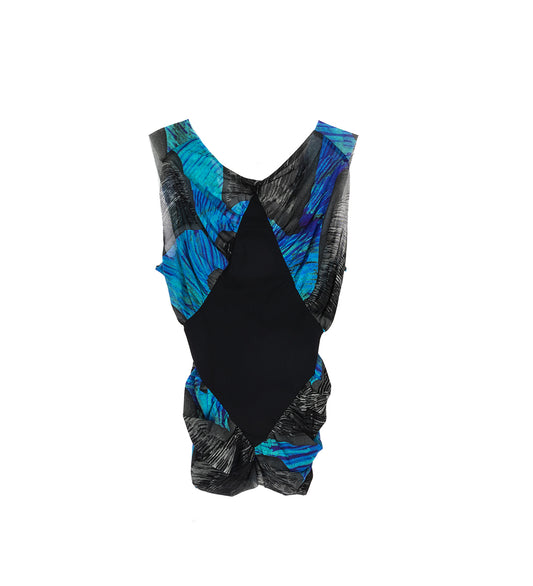 DIAMOND MESH TOP BLUE & BLACK