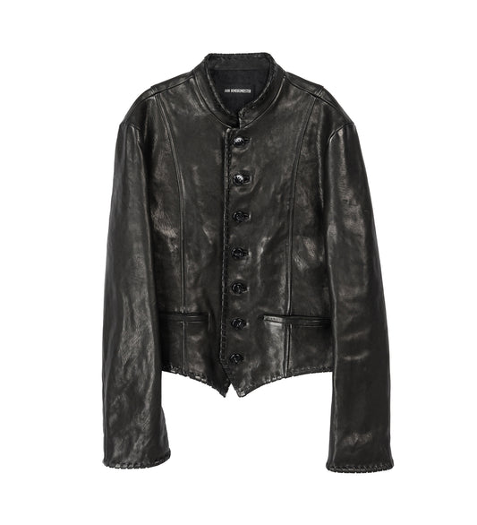 RIKUS COLLAR STAND CROPPED BLOUSON BLACK