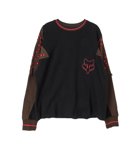 FOX LAB X KIKO KOSTADINOV PERFORATED LONG SLEEVE TEE BLACK RINSE