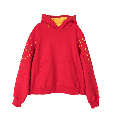 FOX LAB X KIKO KOSTADINOV PERFORATED FLEECE HOODIE CANDY RED