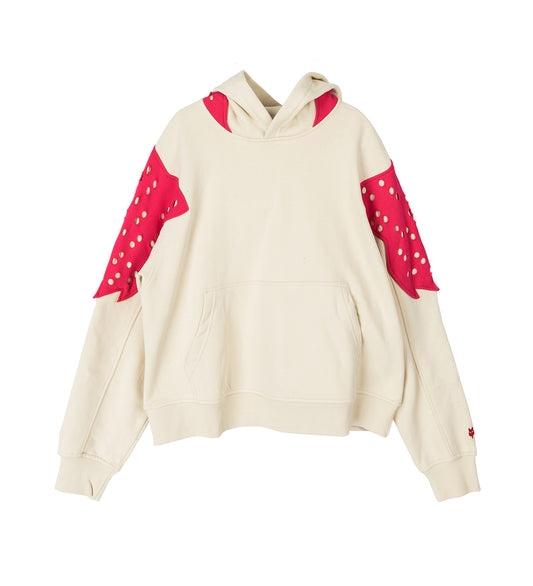 FOX LAB X KIKO KOSTADINOV PERFORATED FLEECE HOODIE NATURAL