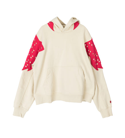 FOX LAB X KIKO KOSTADINOV PERFORATED FLEECE HOODIE NATURAL