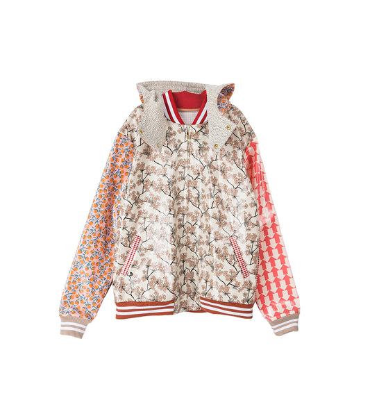 4-PCS CUT RAIN JACKET HOOD RED/MIX