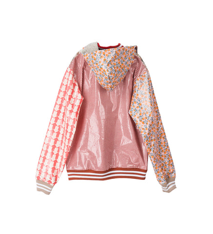 4-PCS CUT RAIN JACKET HOOD RED/MIX