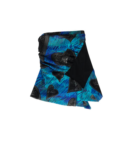 DIAMOND MESH MINISKIRT BLUE & BLACK