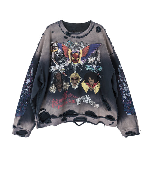 SKULL PULLOVER LAVENDER MULTI