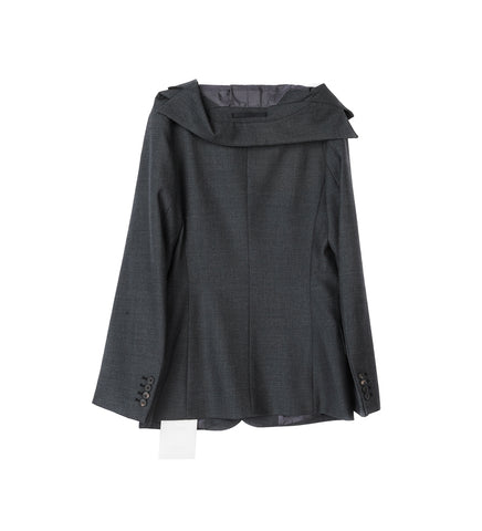 KAONASHI BLAZER PREMIUM CHARCOAL OFFICE WOOL