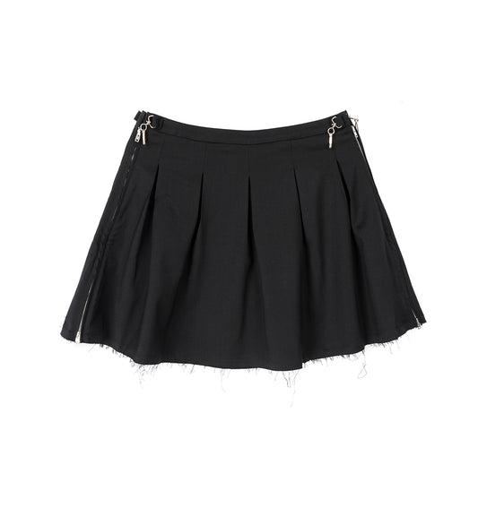 OBJECT SKIRT BLACK WORSTED WOOL